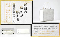 【光映工芸】京都発！特許高蒔絵技法による伝統工芸品 京金彩トートバッグ プラチナ箔≪イタリアサラサ柄 白≫［ 京都 老舗 かばん 高級 人気 おすすめ 金彩友禅 京金彩 金彩加工 和装 フォーマル お取り寄せ 通販 送料無料 ふるさと納税 ］