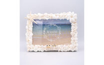 ウエディングシェルシーサーのフォトフレーム（2L判サイズ）｜沖縄　那覇市　フォトフレーム 写真 雑貨 日用品 2L判 シェル　人気　