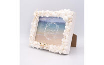 ウエディングシェルシーサーのフォトフレーム（2L判サイズ）｜沖縄　那覇市　フォトフレーム 写真 雑貨 日用品 2L判 シェル　人気　