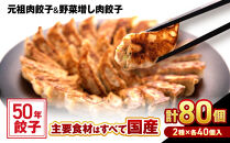 50年餃子　元祖肉餃子＆野菜増し肉餃子&nbsp;各種40個入り
