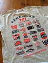 鎌倉ブランドの老舗「KAMAKULAX」の定番オリジナルALL LOGO Ｔシャツ【杢グレー】Sサイズ