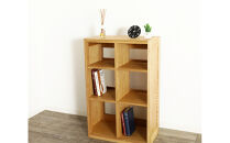 大川家具&nbsp;ファイン&nbsp;60cm&nbsp;ブックシェルフ&nbsp;高さ95cm&nbsp;天然木&nbsp;タモ(ブラックアッシュ)