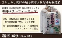 【令和6年産 】新潟県 南魚沼産 コシヒカリ お米 こしひかり 精米 白米 のし 贈り物  熨斗 贈答用 令和6年産 旧塩沢町 中之島地区産 薬師ベストファーマー米 10kg(5kg×2袋)