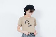 《1》【KEYMEMORY鎌倉】GrenouilleイラストTシャツ BEIGE