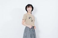 《1》【KEYMEMORY鎌倉】GrenouilleイラストTシャツ BEIGE