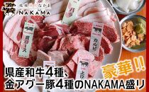 琉球焼肉NAKAMA　県産和牛4種、金アグー豚4種のNAKAMA盛り　ご利用券