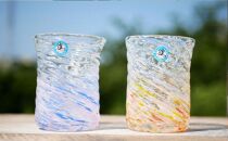 現代の名工「池宮城　善郎」作：気泡の海モールグラス2個