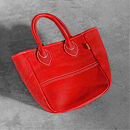 栃木レザー使用｜ソフトな手触り 本革 小さめトートバッグ｜Tote bag 03 S｜レッド｜minca（全6色）