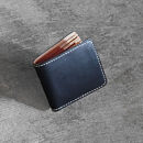 栃木レザー使用｜滑らか本革二つ折り財布｜Half wallet 01C｜ブラック｜minca（全7色）