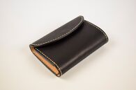 【minca】栃木レザーの三つ折り財布 ミドルサイズ ハンドステッチ滑らかな手触り/Middle wallet 01/ブラック　518