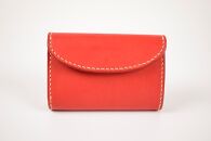 【minca】栃木レザーの三つ折り財布 ミドルサイズ ハンドステッチ滑らかな手触り/Middle wallet 01/レッド　518【雑貨 ファッション 人気 おすすめ 送料無料】