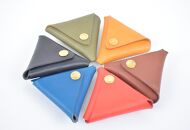 【minca】 栃木レザーの三角コインケース小 小銭入れ コンパクト 小さめ/Coin purse 01/レッド　469【雑貨 ファッション 人気 おすすめ 送料無料】