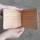 栃木レザー使用｜滑らか本革二つ折り財布｜Half&nbsp;wallet&nbsp;01｜ブルー｜minca（全7色）
