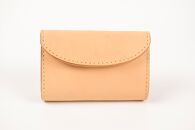 【minca】栃木レザーの三つ折り財布 ミドルサイズ ハンドステッチ滑らかな手触り/Middle wallet 01/タン(生成)　518【雑貨 ファッション 人気 おすすめ 送料無料】