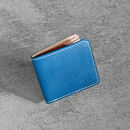 栃木レザー使用｜やわらか本革二つ折り財布｜Half wallet 02C｜ブルー｜minca（全7色）