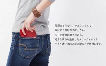 便利で可愛い薄型ウォレット【ZUCCOTTO】アクアブルーストライプ　最初から最後まで職人の100％手作り ミニ財布