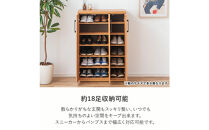 家具&nbsp;靴&nbsp;収納&nbsp;玄関収納&nbsp;幅80cm&nbsp;シューズボックス&nbsp;ラック&nbsp;高さ&nbsp;低め&nbsp;ロータイプ【ブラウン】