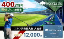 【日本最大級&nbsp;400打席&nbsp;ゴルフ練習場】ゴルフ倶楽部大樹&nbsp;大府店&nbsp;施設利用券&nbsp;【12,000円分】