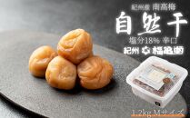 紀州南高梅　自然干（塩分18%）1.2Ｋｇ　Mサイズ