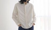 kinudian オフィサーシルクシャツ　ホワイト　フリーサイズ【宮眞】
