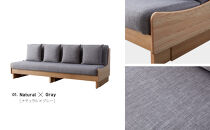 ソファ&nbsp;ソファベッド&nbsp;幅200&nbsp;トゥデイ2&nbsp;200ごろ寝ソファ＜NA×グレー＞【モーブル】【大川家具】