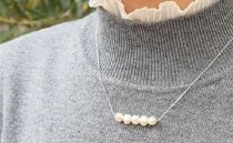 淡水本真珠5個付きネックレス／シルバー　　