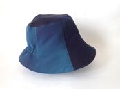 夏塩沢の本藍染めのファッション「ナツシオンブルー」　ぼかし染め後ゴム付き帽子(絹１００％)Ａ