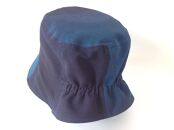 夏塩沢の本藍染めのファッション「ナツシオンブルー」　ぼかし染め後ゴム付き帽子(絹１００％)Ｂ