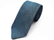 【ギフト用】KUSKA Fresco Tie【サックスブルー】－世界でも稀な手織りネクタイ－
