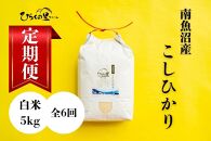 【定期便】（全6ヶ月）もっちり甘い！南魚沼産コシヒカリ 白米5kg ひらくの里ファーム