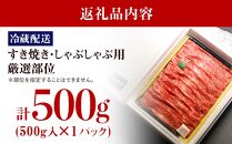 【復興支援】A4・A5能登牛すき焼きしゃぶしゃぶ用厳選部位 500g