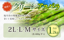 【先行予約】朝採り&nbsp;グリーンアスパラ&nbsp;M～2L&nbsp;1.2kg&nbsp;(2026年5月下旬発送開始予定)&nbsp;【&nbsp;アスパラ&nbsp;アスパラガス&nbsp;朝採り&nbsp;とれたて&nbsp;野菜&nbsp;旬&nbsp;小分け&nbsp;保存&nbsp;産直&nbsp;産地直送&nbsp;お取り寄せ&nbsp;旭川市&nbsp;北海道&nbsp;】_01705