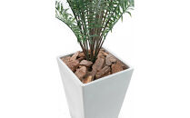 人工観葉植物　シダ熱帯ポット&nbsp;ソードファーン　白樹脂鉢Sサイズ付