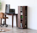 大川家具&nbsp;回転&nbsp;本棚&nbsp;5段&nbsp;高さ120cm【ブラウン】