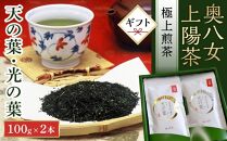 【ギフト用】奥八女上陽茶　極上煎茶「天の葉」100ｇ・極上煎茶「光の葉」100ｇセット箱