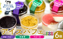 ゆふいんからの贈り物【アイスパフェ】6個セット（かぼす・いちごベリーツ・ブルーベリー）＜ゆふいんのおいしい牛乳＞&nbsp;|&nbsp;パフェ&nbsp;人気&nbsp;おすすめ&nbsp;濃厚アイス&nbsp;アイスクリーム&nbsp;スイーツ&nbsp;お取り寄せ&nbsp;冷凍&nbsp;湯布院&nbsp;由布院&nbsp;ゆふいん&nbsp;CR001