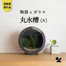 信楽焼・明山の　丸水槽・大（すす竹茶）aqua-06s