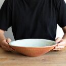 信楽焼・明山の　火色楕円手洗鉢(W30cm)washbowl-03