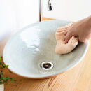 【ポイント交換専用】火色楕円手洗鉢(W40cm)washbowl-02　信楽焼・明山