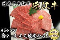 近江牛A5ランク焼肉セット800g（肩ロース400g、モモ400g）【肉のげんさん】