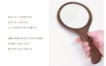 【旭川クラフト】木製 ハンドミラー 手鏡 台座付き / ササキ工芸