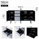 キャビネット 150cmサイドボード マクヴィ＜ライトグレー×マーブルホワイト＞【モーブル／大川家具】