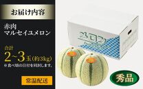 【先行予約】佐藤農園のマルセイユメロン 約3kg前後《秀品》(2～3玉入）深みのある甘さ とろける濃厚な赤肉！農家直送 有機肥料 低農薬 ※2025年6月上旬より順次発送予定