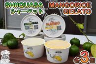 MANGO RICE GELATO＆SHIIQUASA シャーベット 6個セット　（2種×各3個）