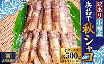 【訳あり】北海道小樽産 漁師直送 浜茹で秋シャコ(冷凍) オス・メス 各500g (各12匹～) [M・Lサイズ不揃い・傷あり・規格外]