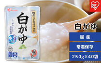 【40袋】 おかゆ 白がゆ 250g×40袋 アイリスオーヤマ アイリスフーズ  おかゆ お粥 粥 レトルト お粥セット パウチ 備蓄 災害対応食 防災 食品 災害食 保存食 非常食 防災用