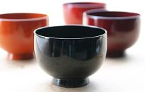 輪島塗　皆好椀　ペア（黒・朱）