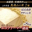 【減農薬・有機肥料】<計8kg> 鳥海山の恵み 庄内米2種食べくらべセット30年産