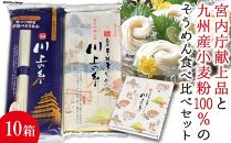 【ポイント交換専用】【川上製麺】島原手延べそうめん2種詰合せ×10箱/宮内庁献上品・九州産小麦粉